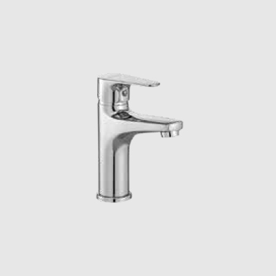Single lever basin mixer without pop-up waste system