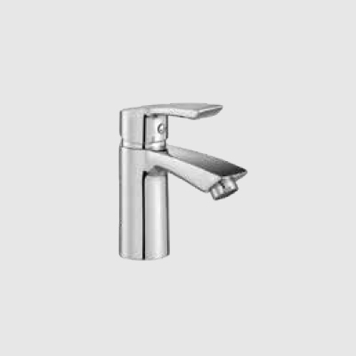 Single lever basin mixer without pop-up waste system