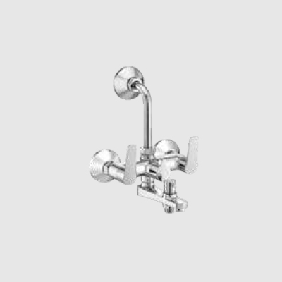 Wall mixer 3-in-1 with provision for tele shower & overhead shower with bend pipe